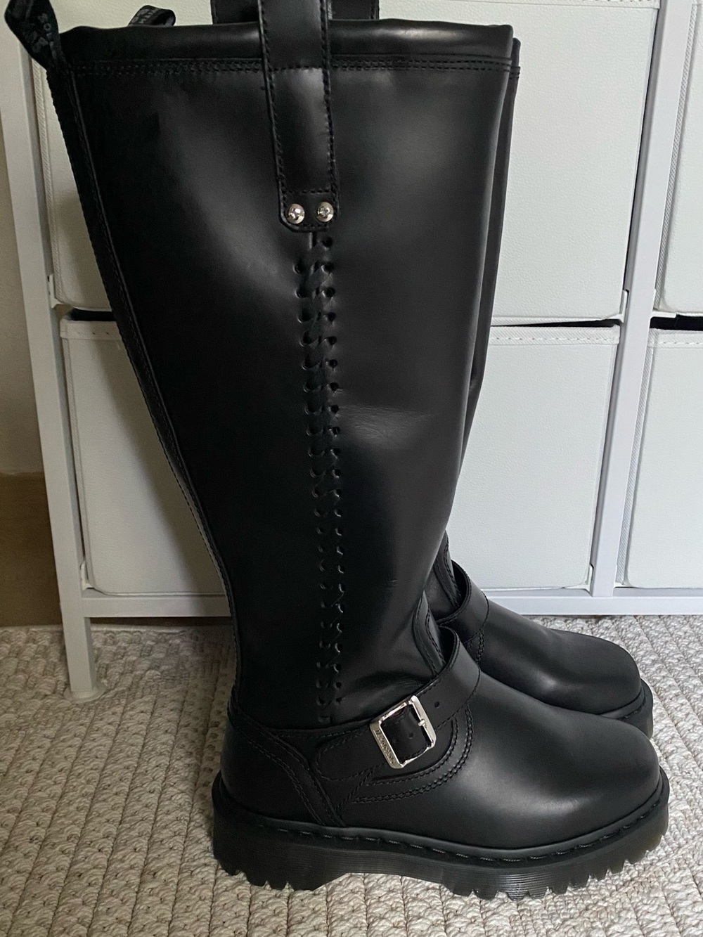 Dr Martens Anistone Knee-High Leather Buckle Boots